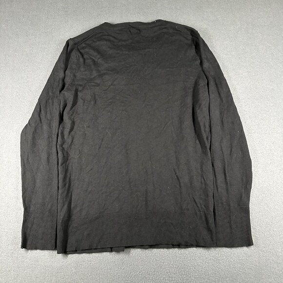 Merona Sweater Womens Large Black Cardigan Beaded Button Up Knit Lightweight Top - Picture 7 of 7